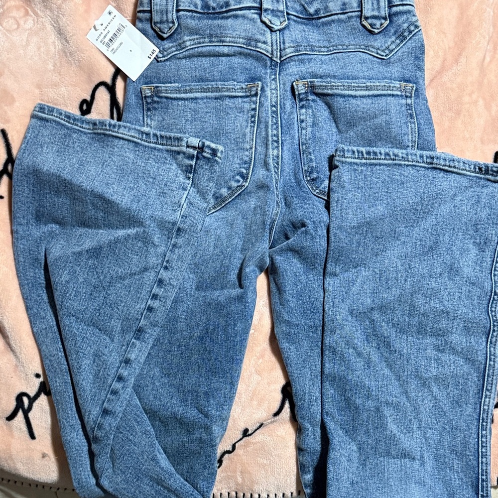Good American soft tech straight leg jeans NWT